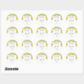 Sticker Rond Mariage verdure Fleur d'Oranger Citron (Feuille)