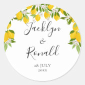 Sticker Rond Mariage verdure Fleur d'Oranger Citron (Devant)