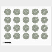 Sticker Rond Mariage vert de la taille des fleurs (Feuille)