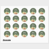 Sticker Rond Mariage vert des tournesols rustiques (Feuille)
