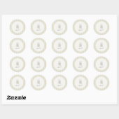 Sticker Rond Mariage vert en bande lunaire (Feuille)