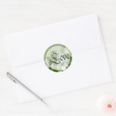Sticker Rond Mariage vert Floral Amour Enveloppe Sceau (Enveloppe)