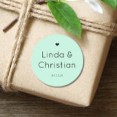 Sticker Rond Mariage vert minimaliste