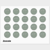 Sticker Rond Mariage vert saga simple (Feuille)