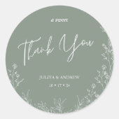 Sticker Rond Mariage vert saga simple (Devant)