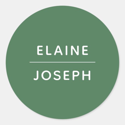 Sticker rond Mariage vert solide (Devant)