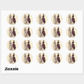 Sticker Rond Mariage victorien (Feuille)