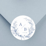 Sticker Rond Mariage victorien classique Monogram Napkins<br><div class="desc">Mariage victorien classique Monogram Napkins</div>