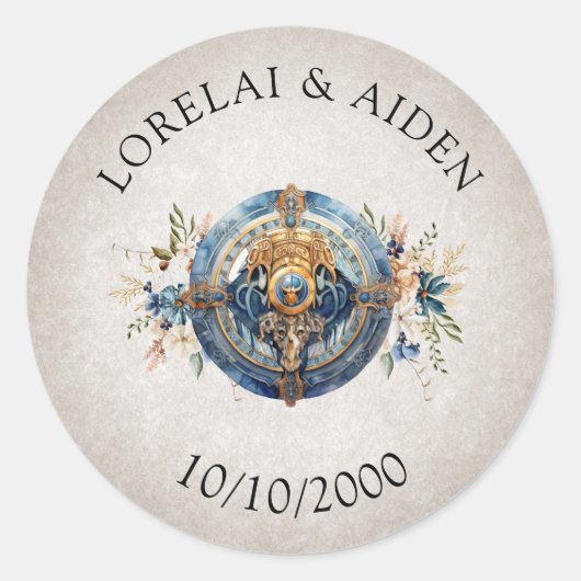 Sticker Rond Mariage viking (Devant)