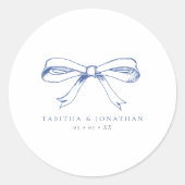 Sticker Rond Mariage vintage Blue Bow (Devant)