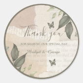 Sticker Rond mariage vintage boho chic verdure (Devant)
