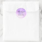 Sticker Rond Mariage violet élégant. Aquarelle lilas merci (Sac)