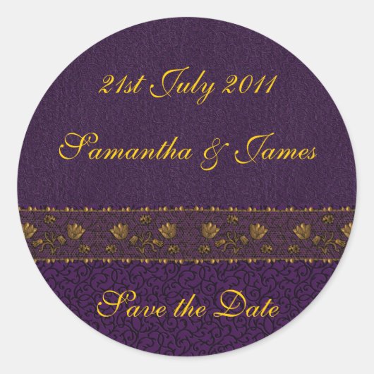 Sticker Rond Mariage violet riche (Devant)