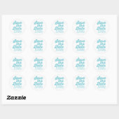 Sticker Rond mariages bleus 'Save the Date' (Feuille)