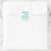 Sticker Rond mariages bleus 'Save the Date' (Sac)