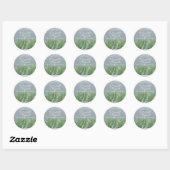 Sticker Rond Mariages d'hiver pins lac vert gris art (Feuille)