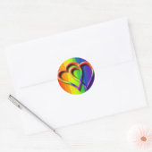 Sticker Rond Mariages gays deux coeurs Invitation RSVP Date de  (Enveloppe)