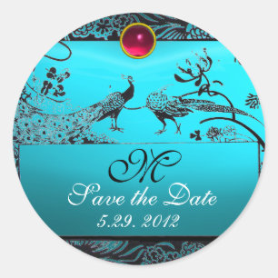 Sticker Rond MARIAGES INSÉPARABLES MONOGRAM noir blanc rouge bl