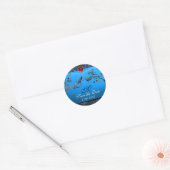 Sticker Rond MARIAGES INSÉPARABLES MONOGRAM noir blanc rouge bl (Enveloppe)