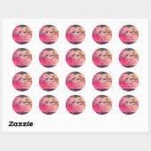 Sticker Rond MARIAGES INSÉPARABLES MONOGRAM noir blanc rouge ro (Feuille)
