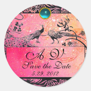 Sticker Rond MARIAGES INSÉPARABLES MONOGRAM noir blanc rouge ro