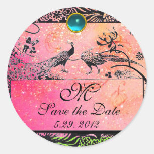 Sticker Rond MARIAGES INSÉPARABLES MONOGRAM noir blanc rouge ro