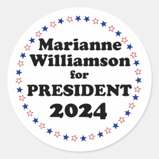 Sticker Rond marianne williamson pour la présidente 2024 (Devant)