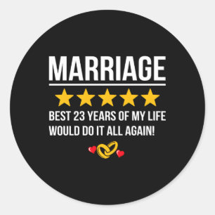 Sticker Rond Marié 23 Ans 23E Mariage Anniversaire