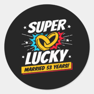 Sticker Rond Marié 53 Ans 53E Mariage Anniversaire