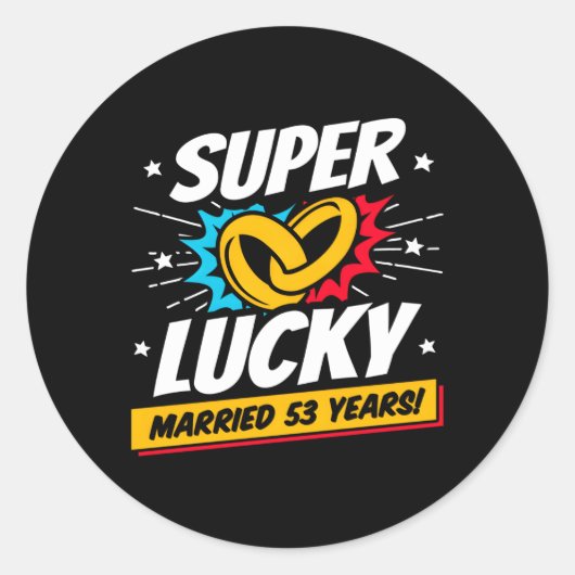 Sticker Rond Marié 53 Ans 53E Mariage Anniversaire (Devant)