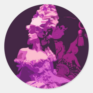 Sticker Rond Marie Antionette - pourpre