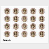 Sticker Rond Marie Antoinette dans le cadre rose (Feuille)