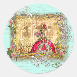 Sticker Rond Marie Antoinette fête à Versailles à Aqua