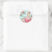 Sticker Rond Marie Antoinette,French,Paris,pink,roses,portrait (Sac)