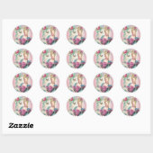 Sticker Rond Marie Antoinette,French,Paris,portrait,stickers (Feuille)