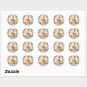 Sticker Rond Marie Antoinette Paris Rose (Feuille)