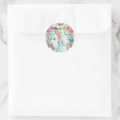 Sticker Rond Marie Antoinette,Paris,shabby,butterfly,rose (Sac)