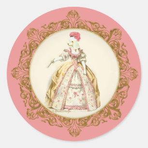 Sticker Rond Marie Antoinette Poodle