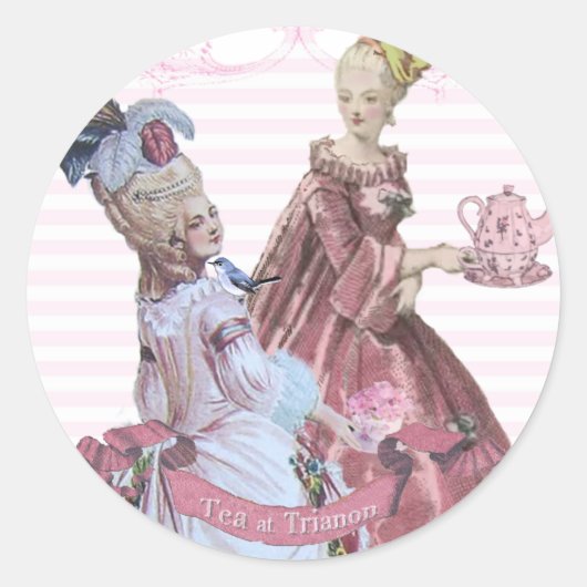 Sticker Rond Marie Antoinette Thé aux phoques de Trianon (Devant)