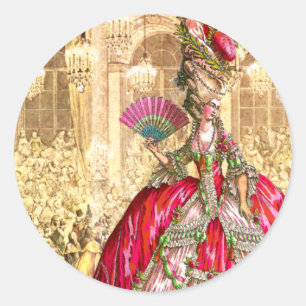 Sticker Rond Marie Antoinette Versailles Tea Party