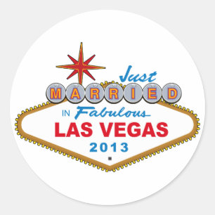 Sticker Rond Marié Dans Fabulous Las Vegas 2013 (Signe)