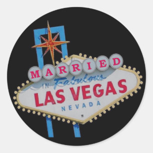 Sticker Rond MARIÉ dans l'autocollant fabuleux de Las Vegas