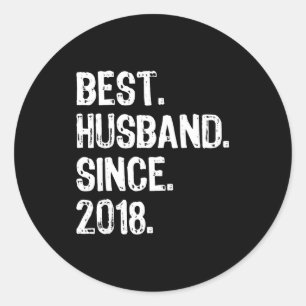 Sticker Rond Marié depuis 2018 1er Mariage