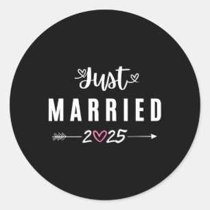 Sticker Rond Marié Est 2025 Mariage Lune De Miel Couples Et