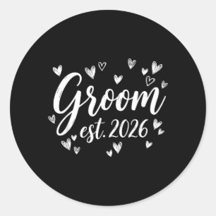 Sticker Rond Marié Est 2026 Mariage Jeune Marié Mariée Fête du