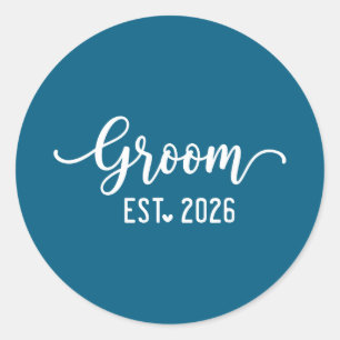 Sticker Rond Marié est 2026 marié et mariée 2026 assortis