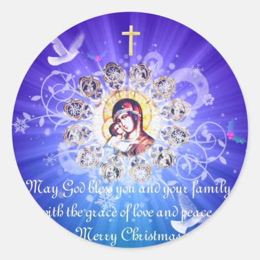 Sticker Rond Marie et Jésus (Devant)