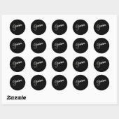 Sticker Rond Marié gothique cool Bride Squelette Crâne Anneau D (Feuille)