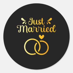 Sticker Rond Marié Juste Mariage Mariage marié mariée mariée ma