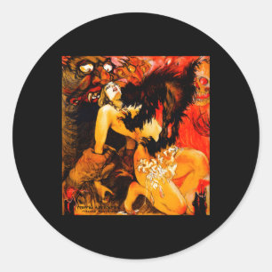 Sticker Rond Marié Par Satan Halloween Monster Horror Film
